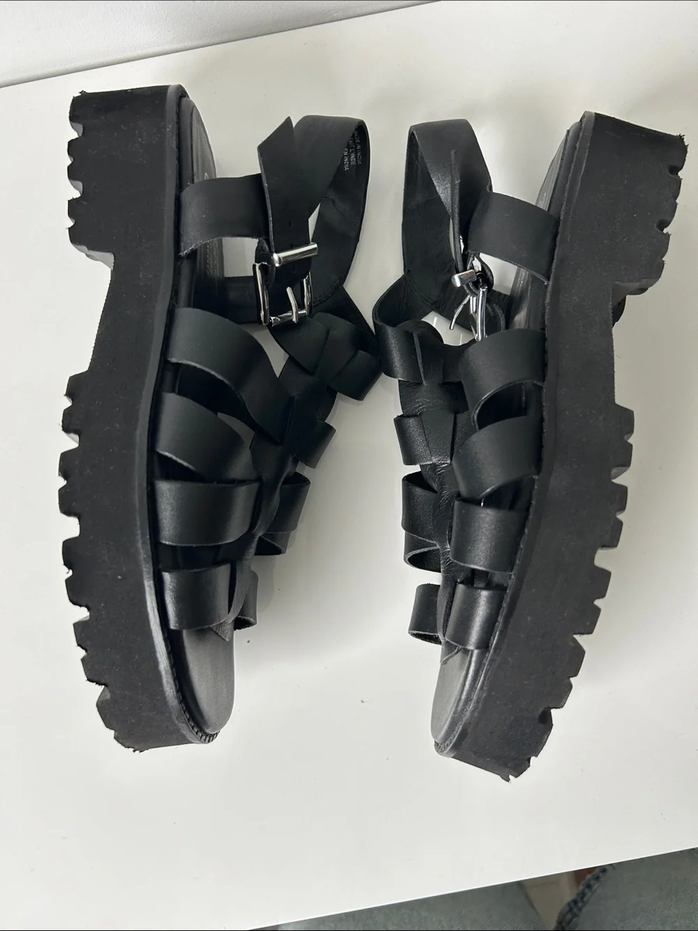 Seychelles Black Strappy Buckle Gladiator Sandals